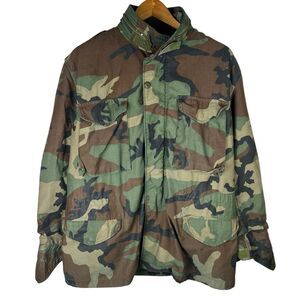 Vintage 80s Military M65 Mens M Regular Jacket Cold Weather W/ Liner Field Camo